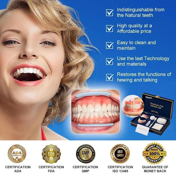 ⏰Yagoo™ Medical Full Denture with Strong Suctiond🦷Obtain American Dental Association (ADA) Certification