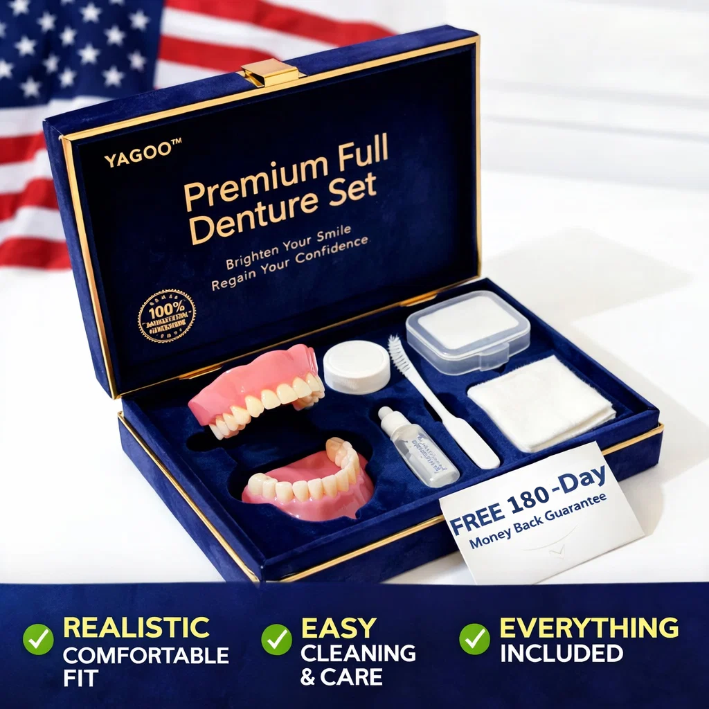 ⏰Yagoo™ Medical Full Denture with Strong Suctiond🦷Obtain American Dental Association (ADA) Certification