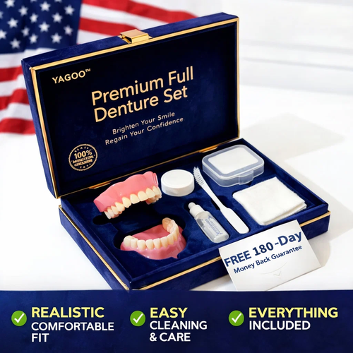 ⏰Yagoo™ Medical Full Denture with Strong Suctiond🦷Obtain American Dental Association (ADA) Certification