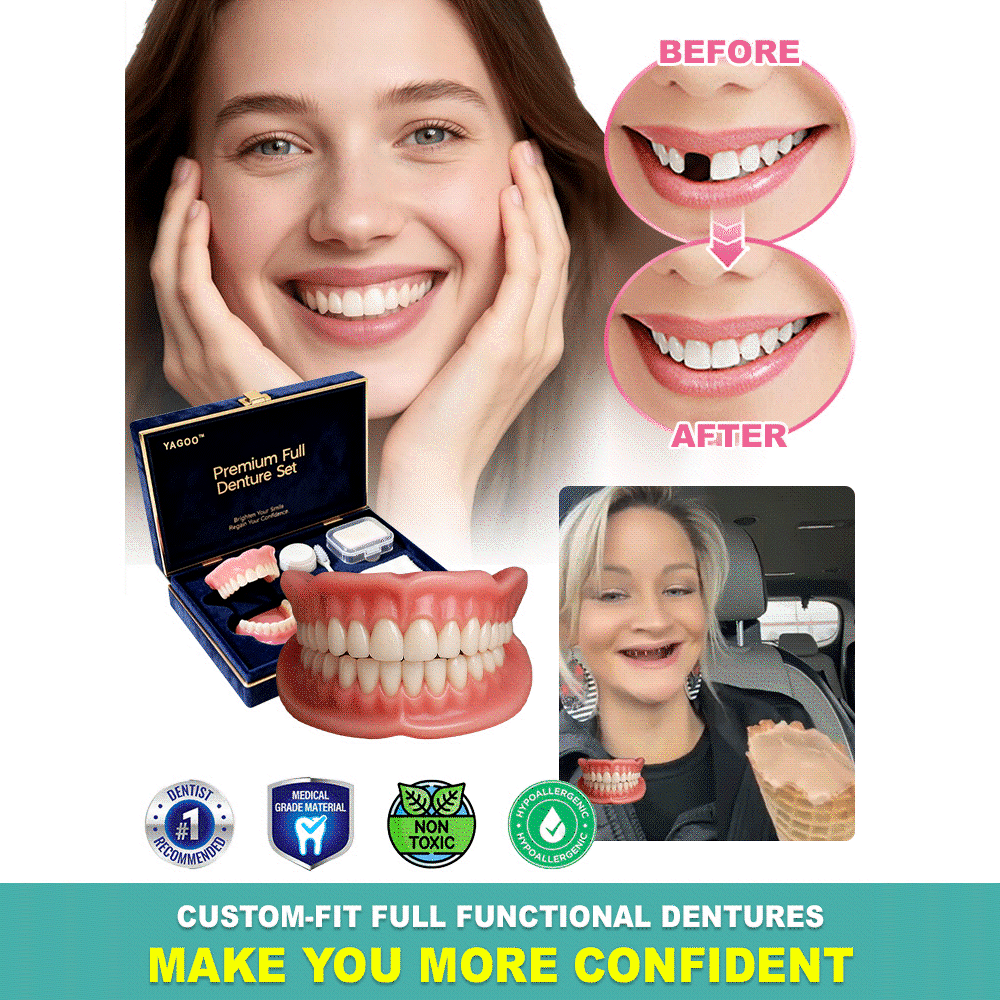⏰Yagoo™ Medical Full Denture with Strong Suctiond🦷Obtain American Dental Association (ADA) Certification