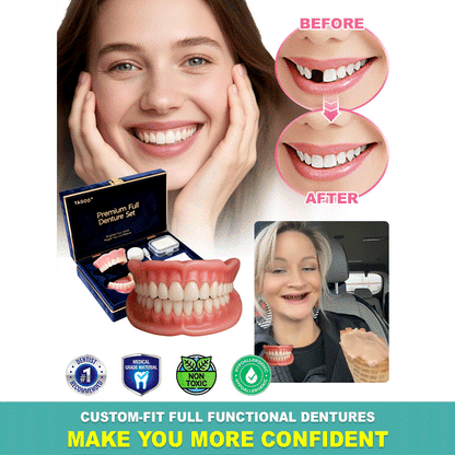 ⏰Yagoo™ Medical Full Denture with Strong Suctiond🦷Obtain American Dental Association (ADA) Certification