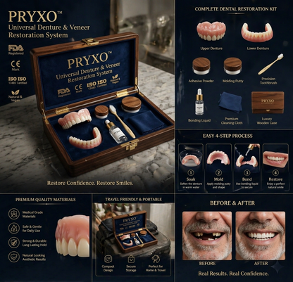 Ends Today: 60% OFF! ⏰pryxo™ Medical Full Denture with Strong Suctiond Custom-Fit Full Functional Dentures🦷Obtain American Dental Association (ADA) Certification